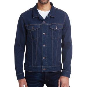 Men Dark Blue Denim Jean Jacket Size Medium